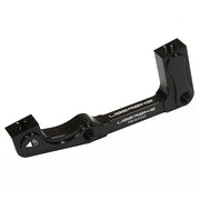 a post mount to international standard front 203mm brake mount in black on a white background