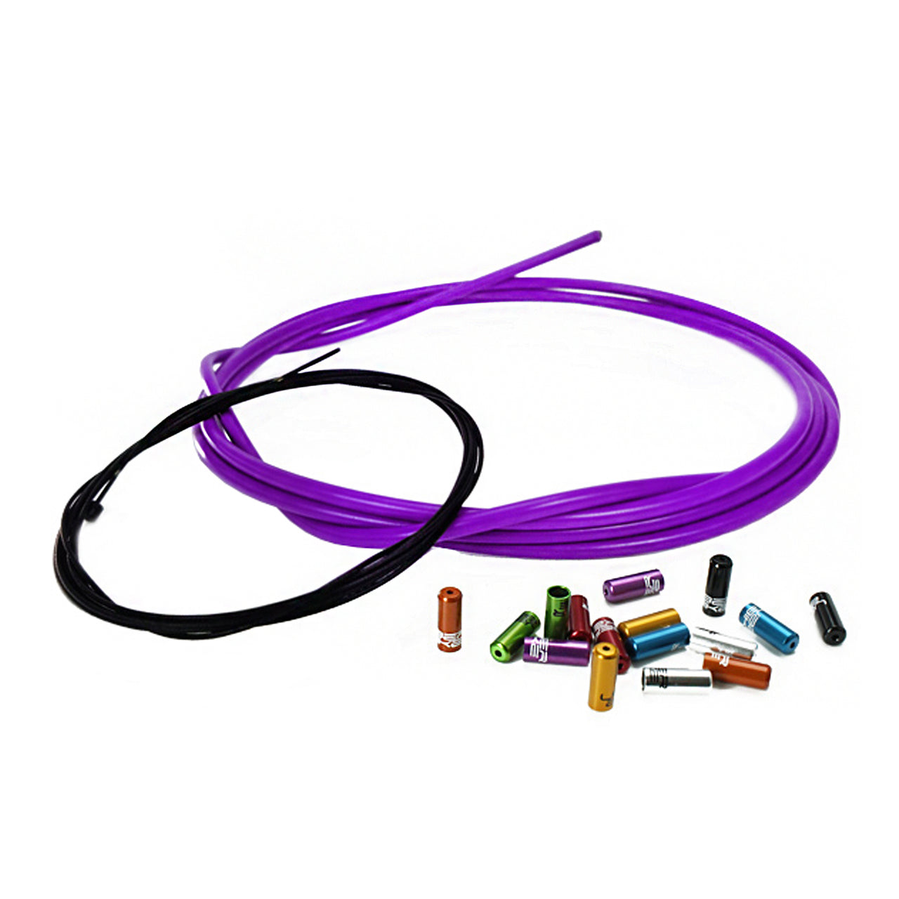 purple gear cable kit  with a variety of sealed ferrules on a white background