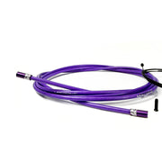 purple road gear cable with purple sealed ferrules on a white background