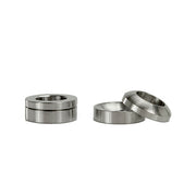 4 raw polished cup and cone washers on white background
