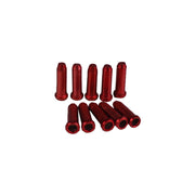 10 red endcaps on a white background