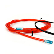 red road gear cable with blue sealed ferrules on a white background