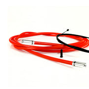 red road gear cable with silver sealed ferrules on a white background