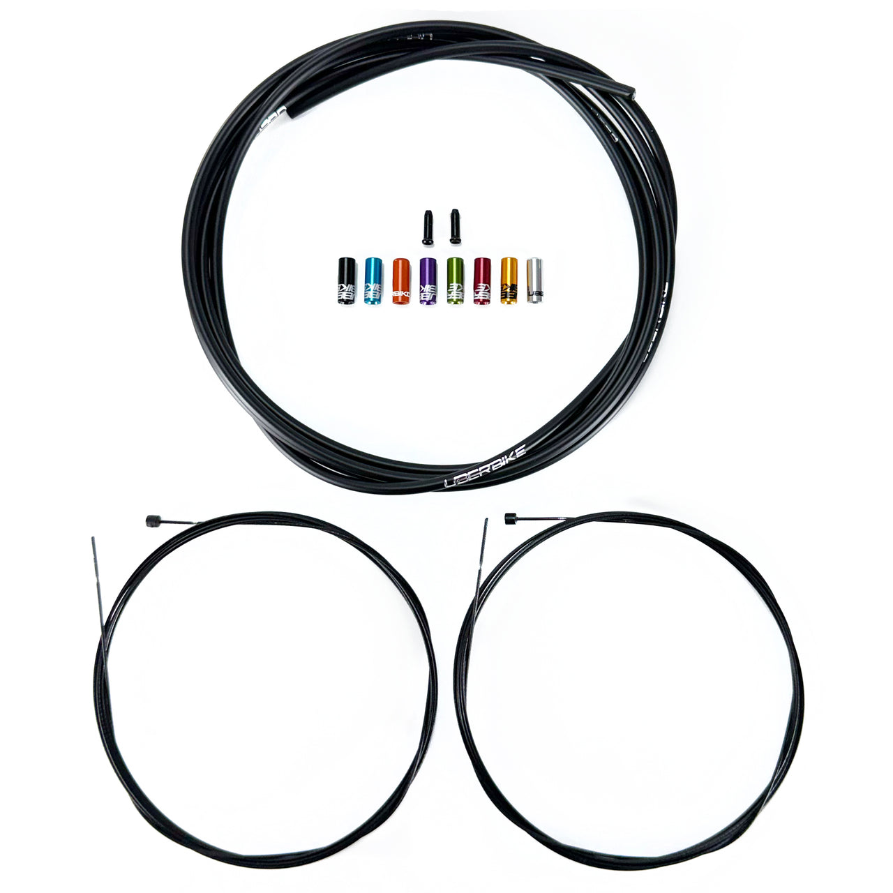 Uberbike Racing Snake Slick Gear Cable Kit - Black with Sealed Ferrule Colour Options