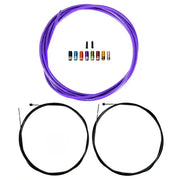 purple gear cable, 2 inner gear wires, 8 different coloured sealed ferrules and 2 black end caps on a white background