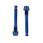 two blue shimano disc brake retaining pad pins on a white background