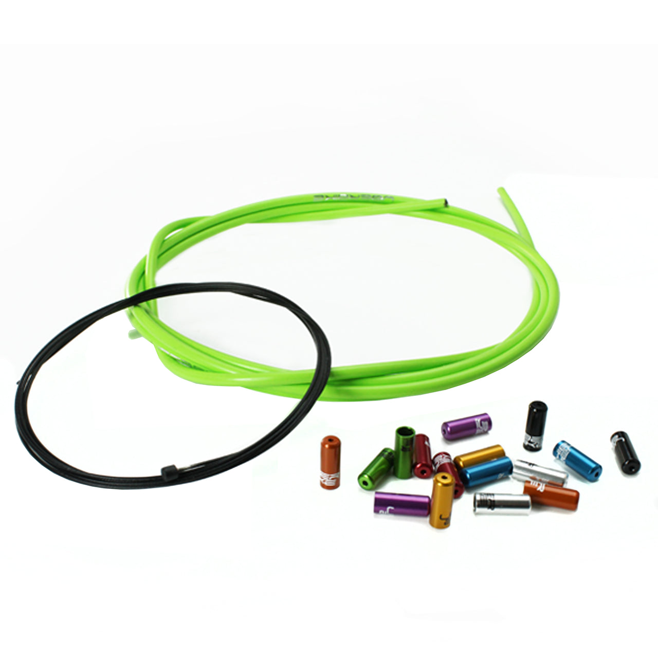 Uberbike 1X Gear Cable / Dropper Post Cable Kit Builder - Green with Sealed Ferrule Colour Options