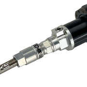 smoke braid reverb hose installed in a dropper post on a white background