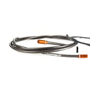 smoke braid gear cable with orange sealed ferrules on a white background
