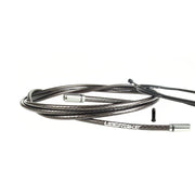 smoke braid road gear cable with silver sealed ferrules on a white background