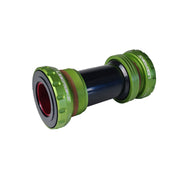 green sram gxp steel bottom bracket with uberbike branding on a white background