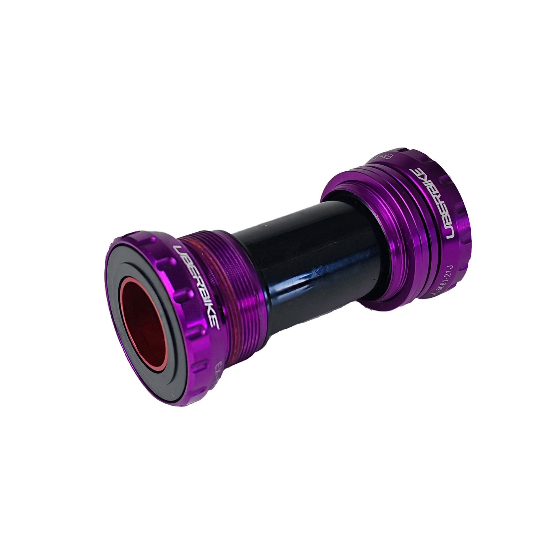 purple sram gxp steel bottom bracket with uberbike branding on a white background