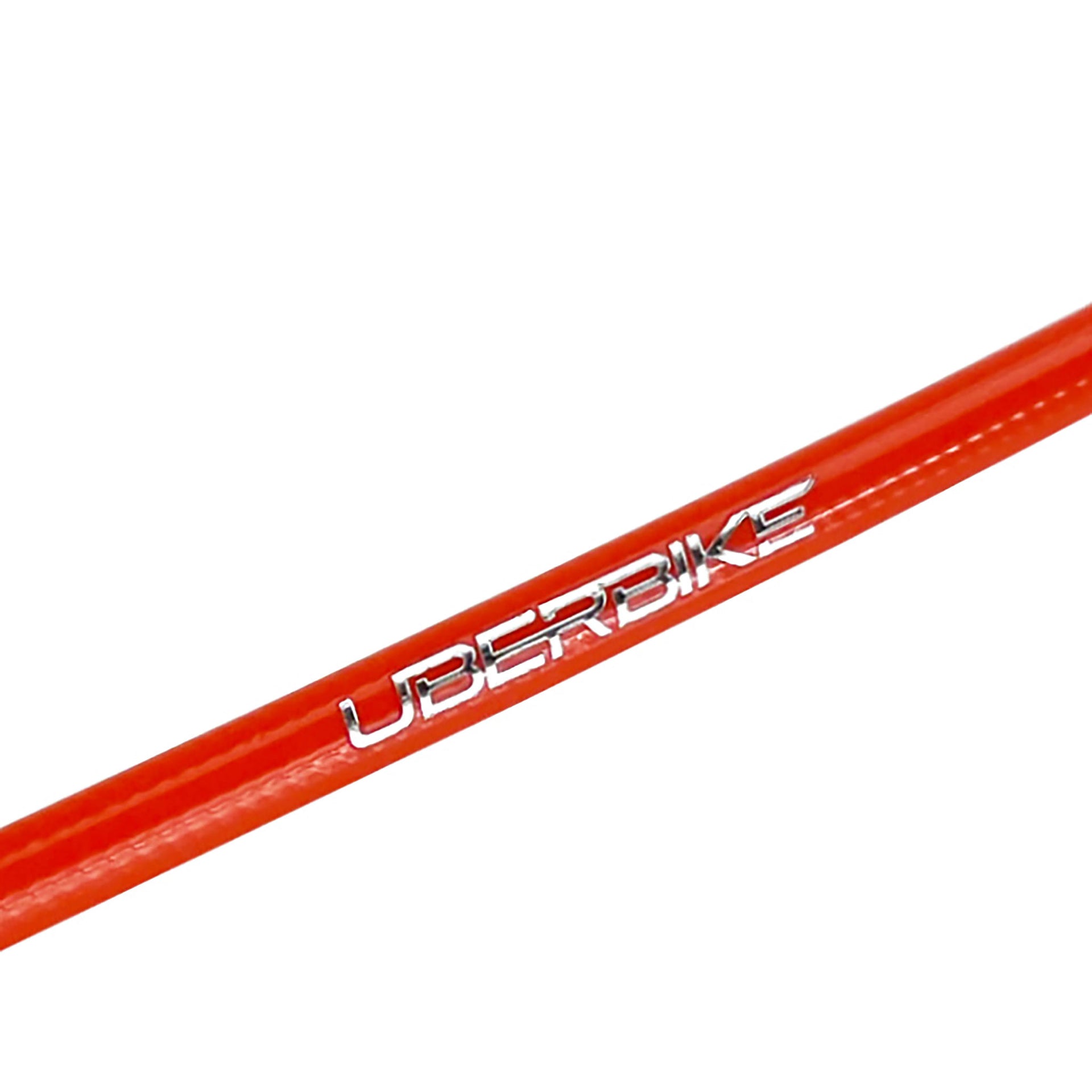 Orange sram hydraulic brake hose with Uberbike branding on a white background